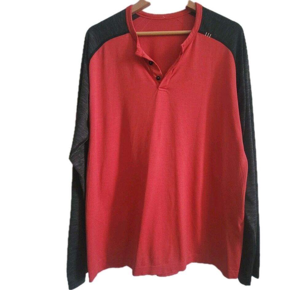 Lululemon Metal Vent Long Sleeve Henley T shirt Size XL